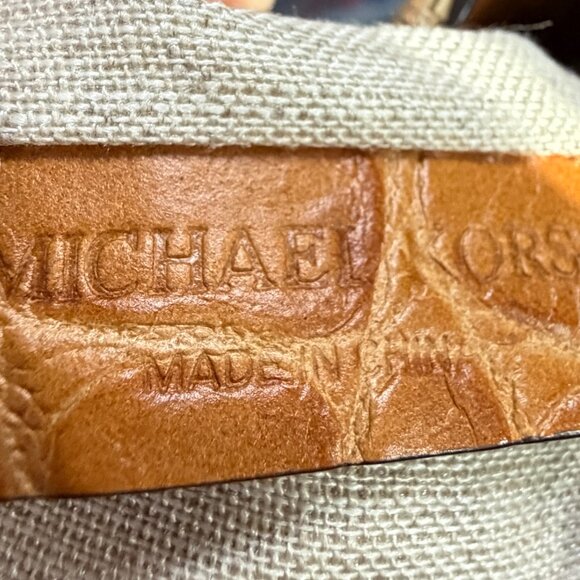 Michael Kors Collection luxury line Gia Tote Calf leather and linen/raffia blend - Picture 6 of 14